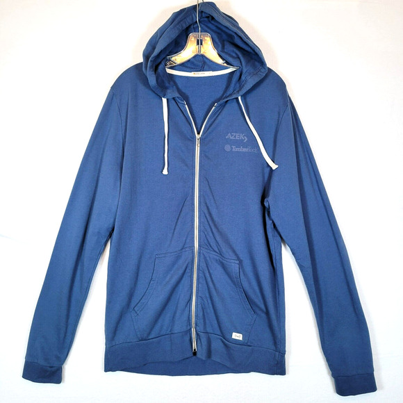 Marine Layer Mens Zip Azek Timbertek Outdoor Hoodie Size Large Blue Sustainable - Picture 1 of 10